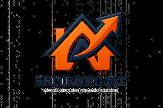 Orange upward arrow logo with dark blue outline on digital matrix background, with SECONDWIND text below